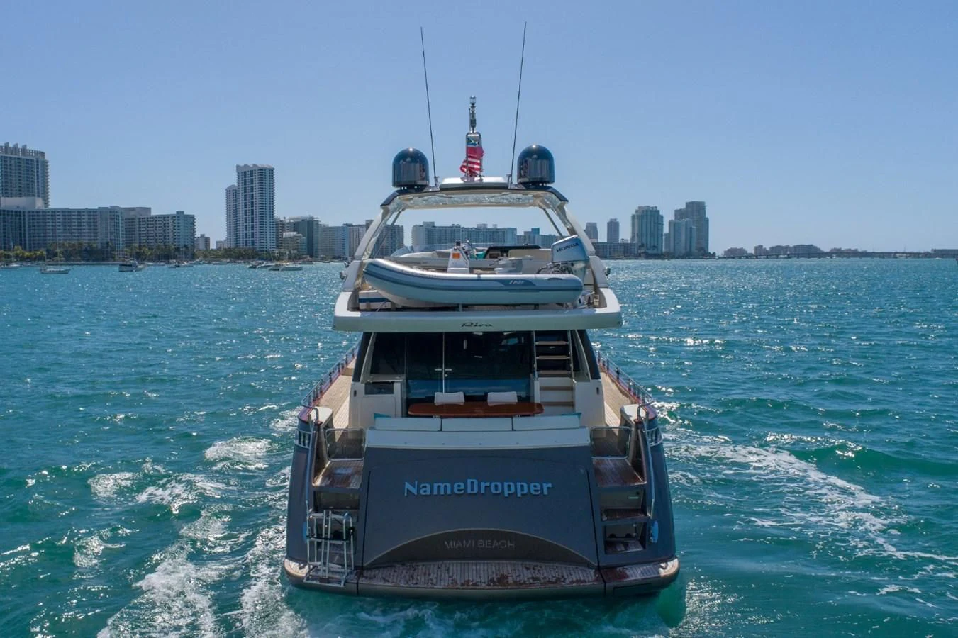 a boat on the water aboard NAMEDROPPER Yacht for Sale