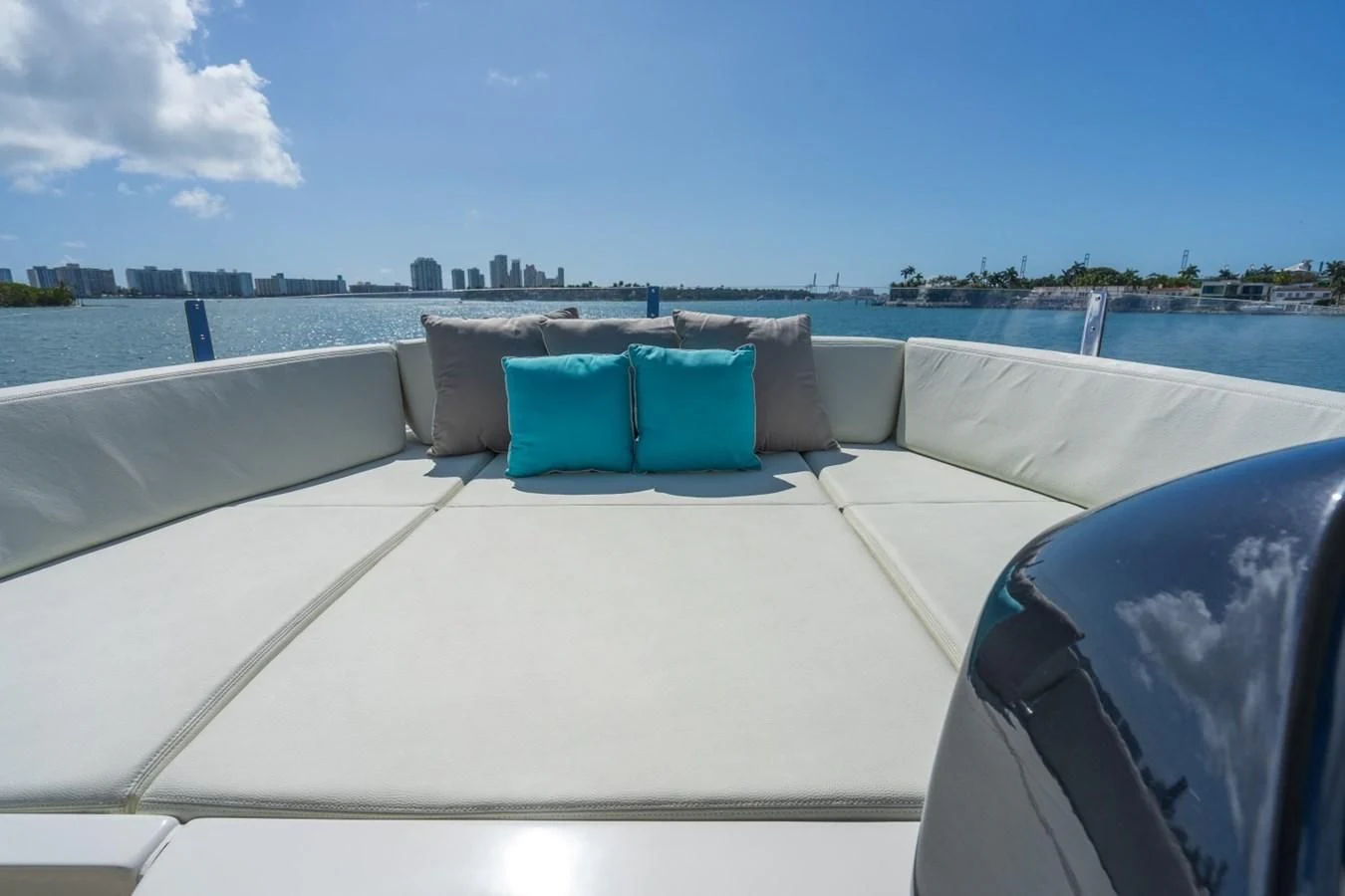 a boat on a water body aboard NAMEDROPPER Yacht for Sale