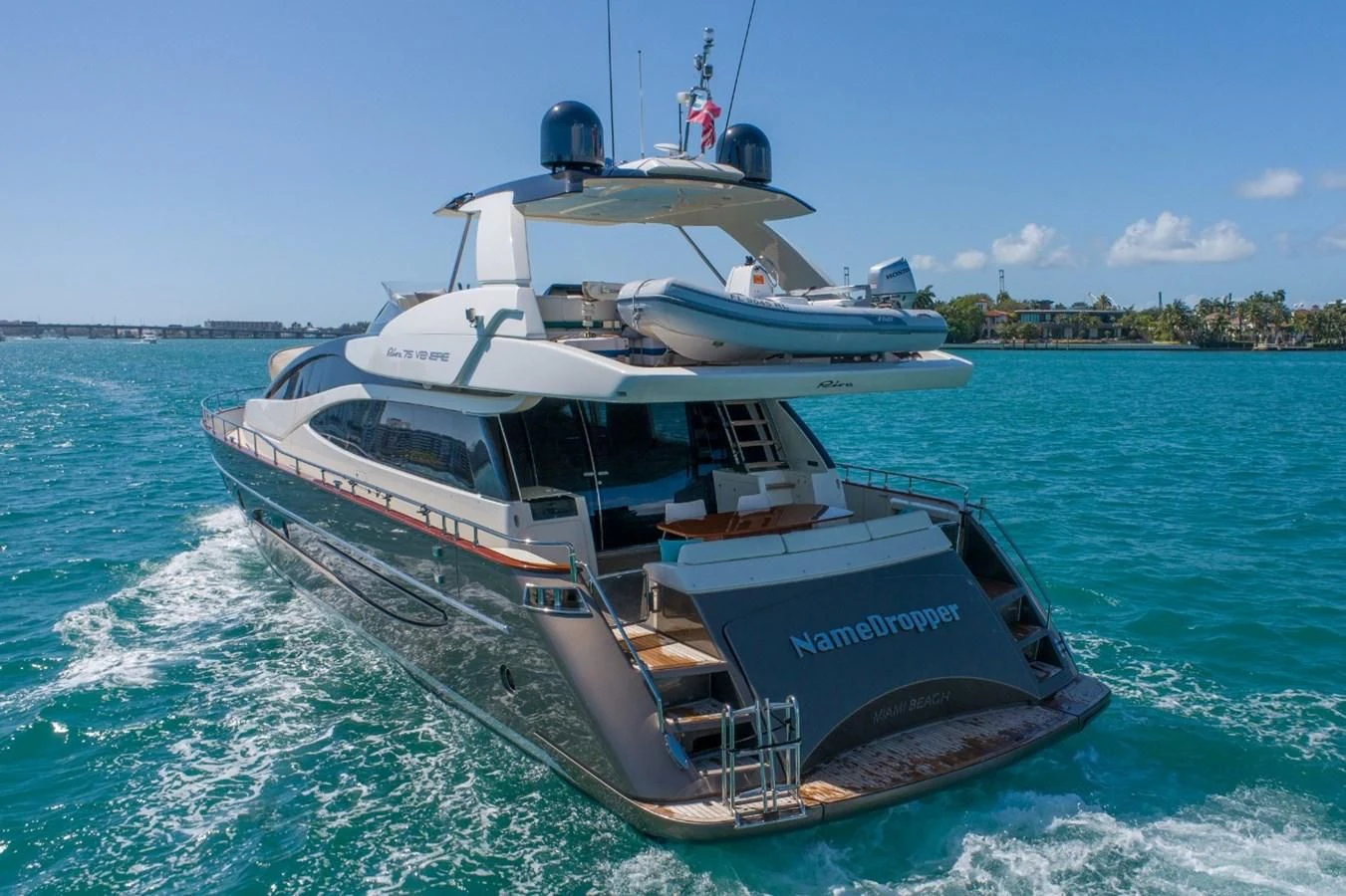 a boat on the water aboard NAMEDROPPER Yacht for Sale