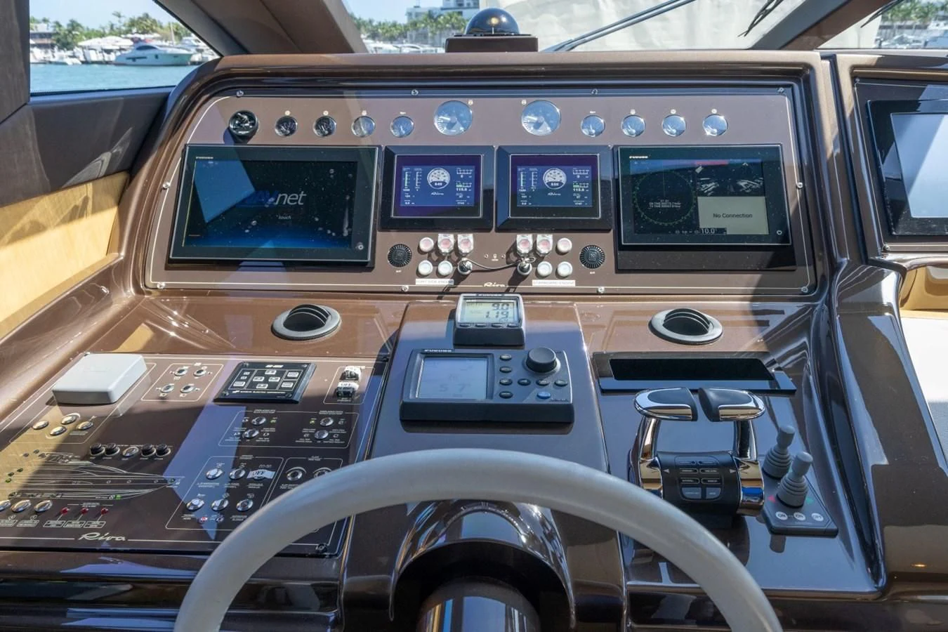 the inside of a vehicle aboard NAMEDROPPER Yacht for Sale