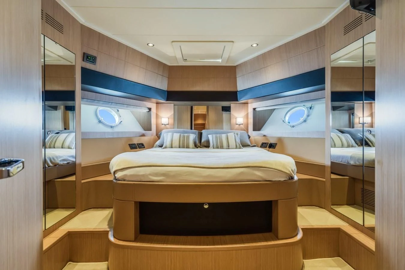 a room with bunk beds aboard NAMEDROPPER Yacht for Sale