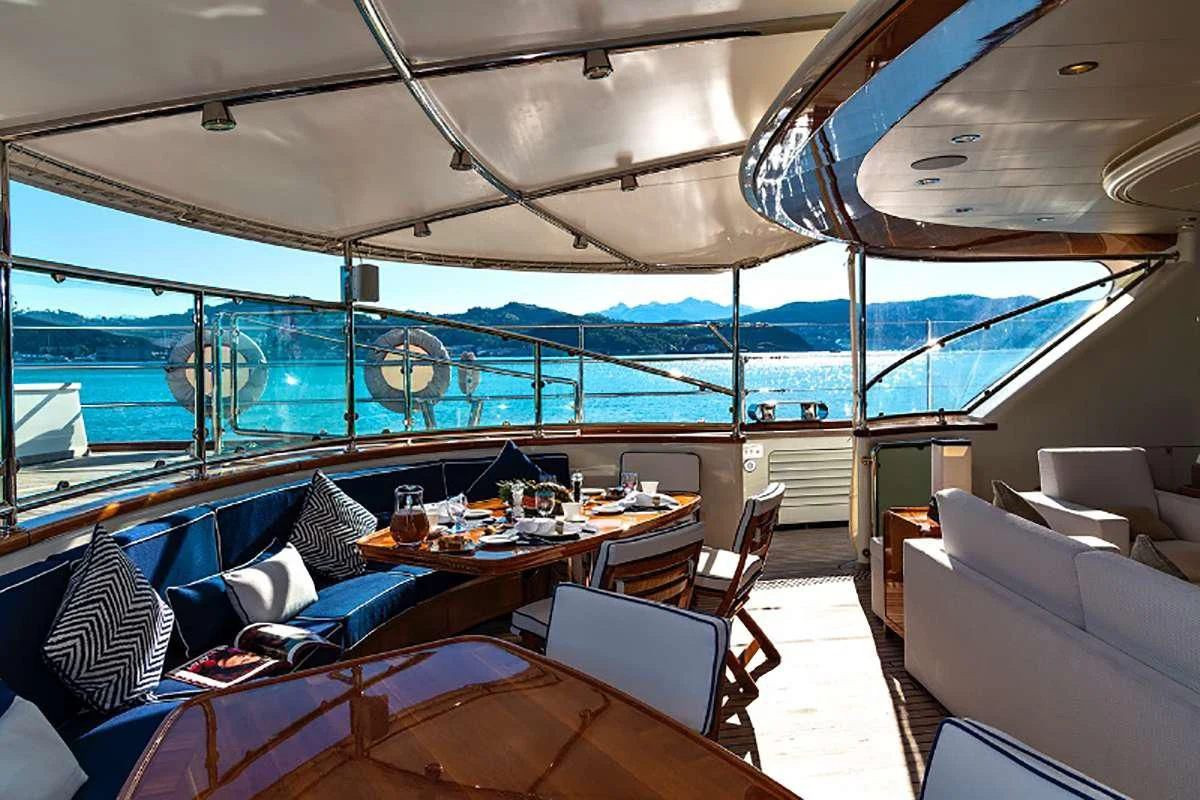 inside of a boat aboard JASALI II Yacht for Charter