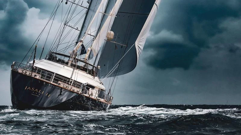 a sailboat in the ocean aboard JASALI II Yacht for Charter