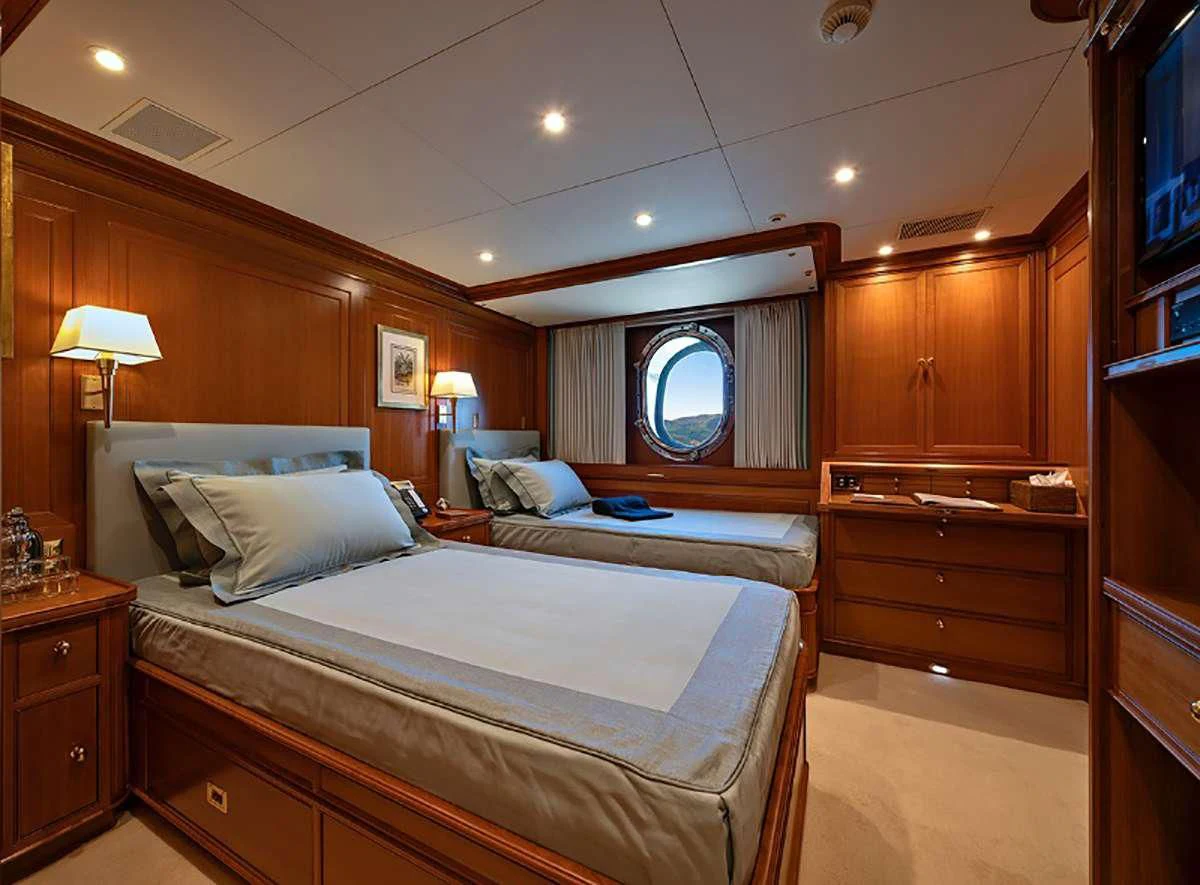 a room with two beds aboard JASALI II Yacht for Charter