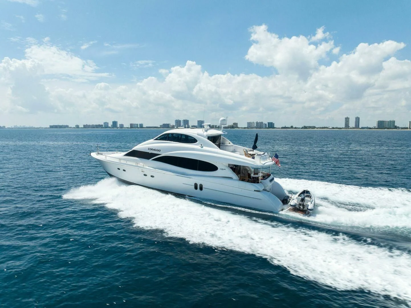 a boat on the water aboard CORAGGIO Yacht for Sale