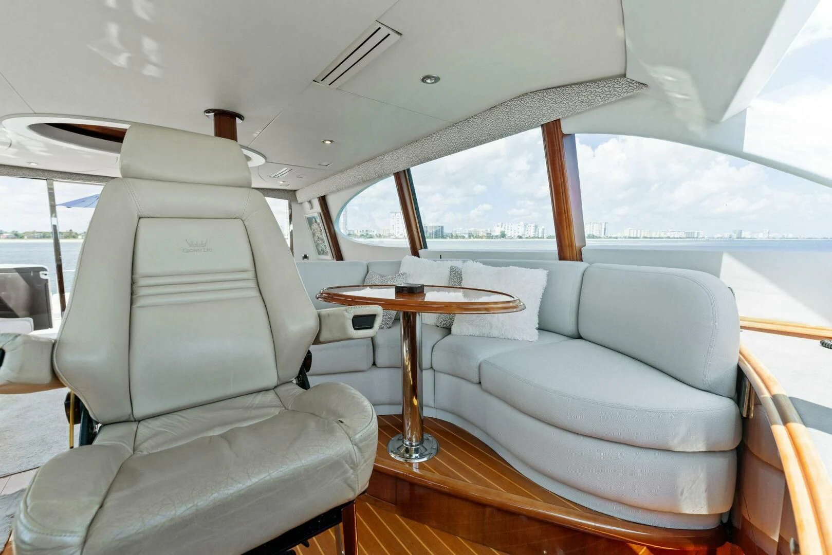 a boat with a table and chairs aboard CORAGGIO Yacht for Sale