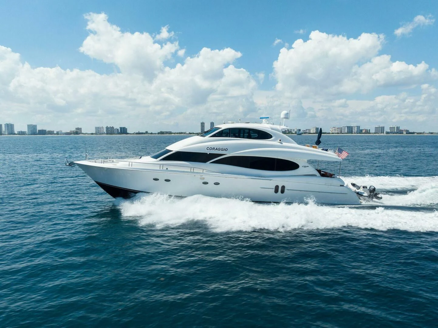 a boat on the water aboard CORAGGIO Yacht for Sale