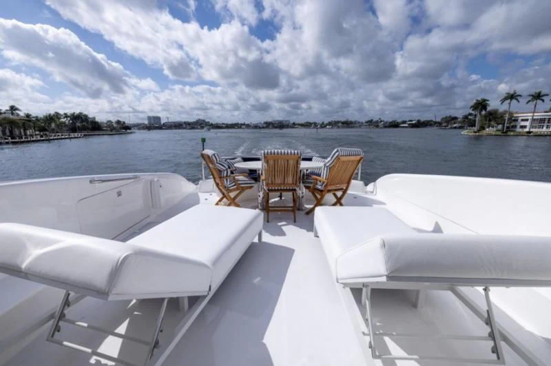 a group of chairs on a boat aboard CORAGGIO Yacht for Sale