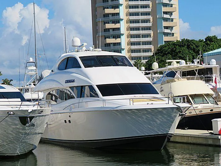 several boats docked in a harbor aboard CORAGGIO Yacht for Sale