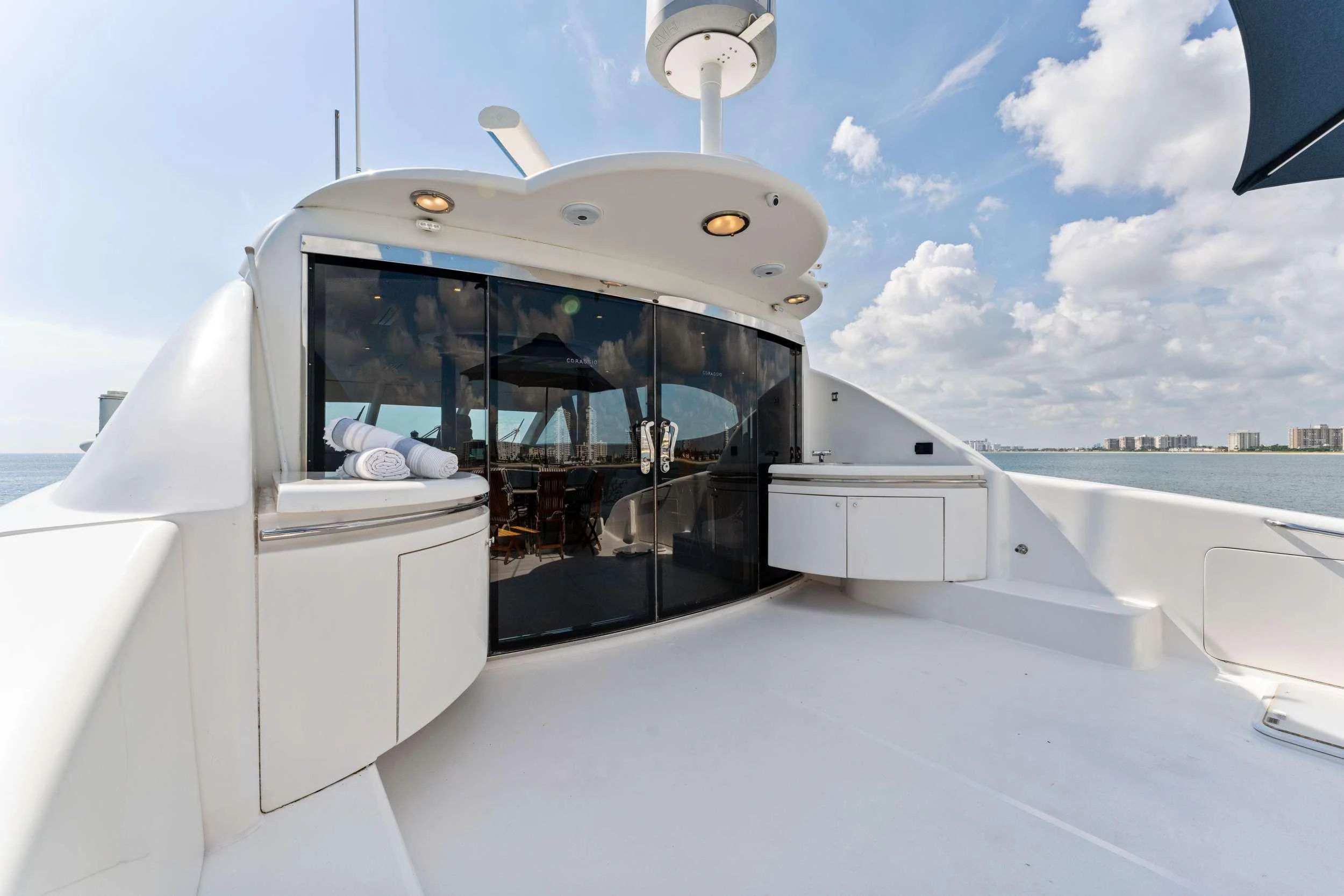 a boat with a door open aboard CORAGGIO Yacht for Sale