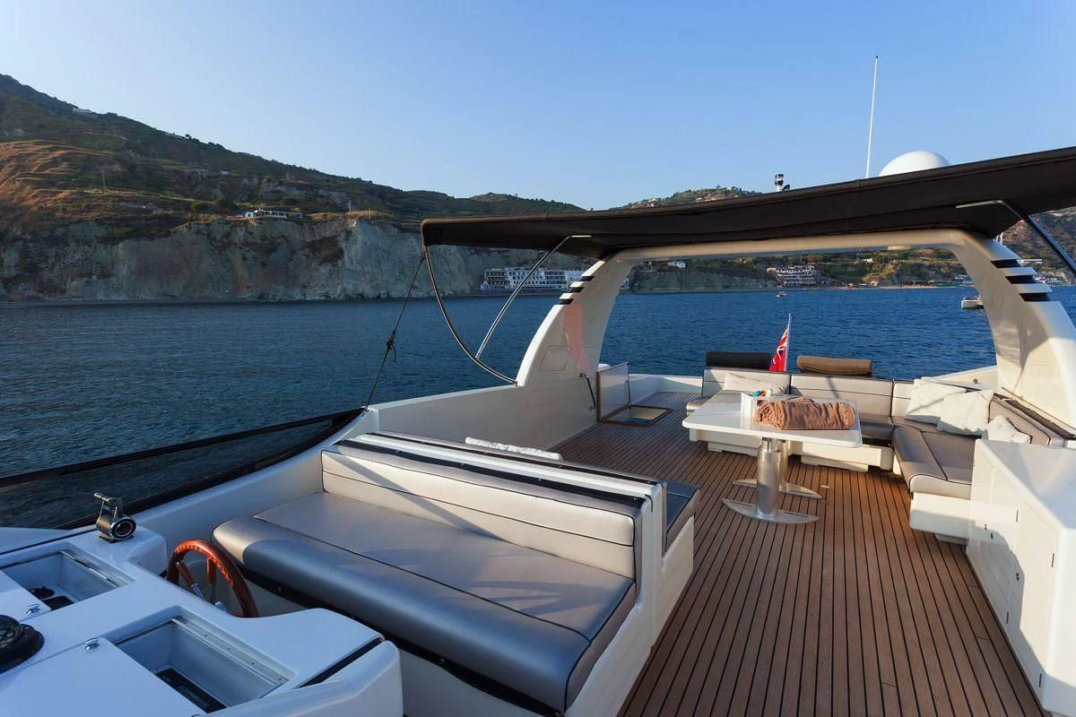 a boat on a deck aboard WHITEHAVEN Yacht for Sale