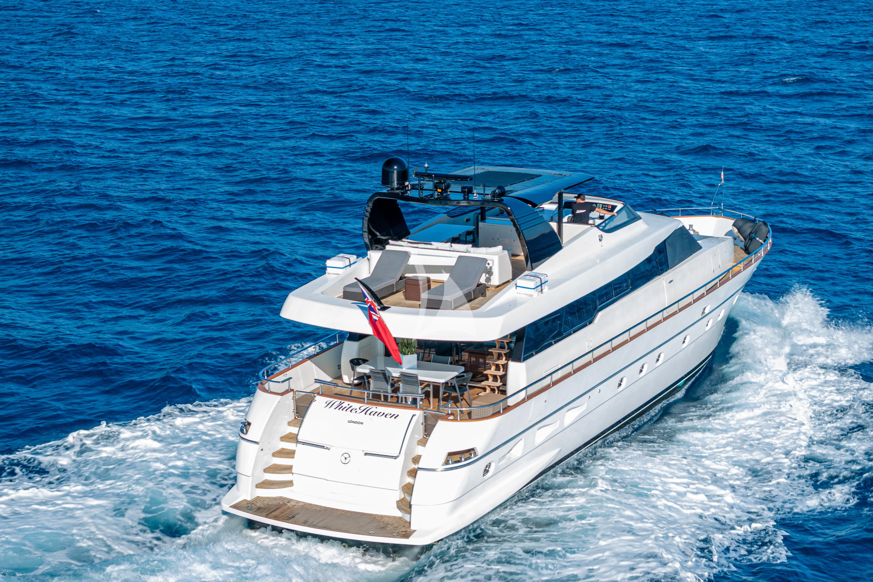 a boat on the water aboard WHITEHAVEN Yacht for Sale