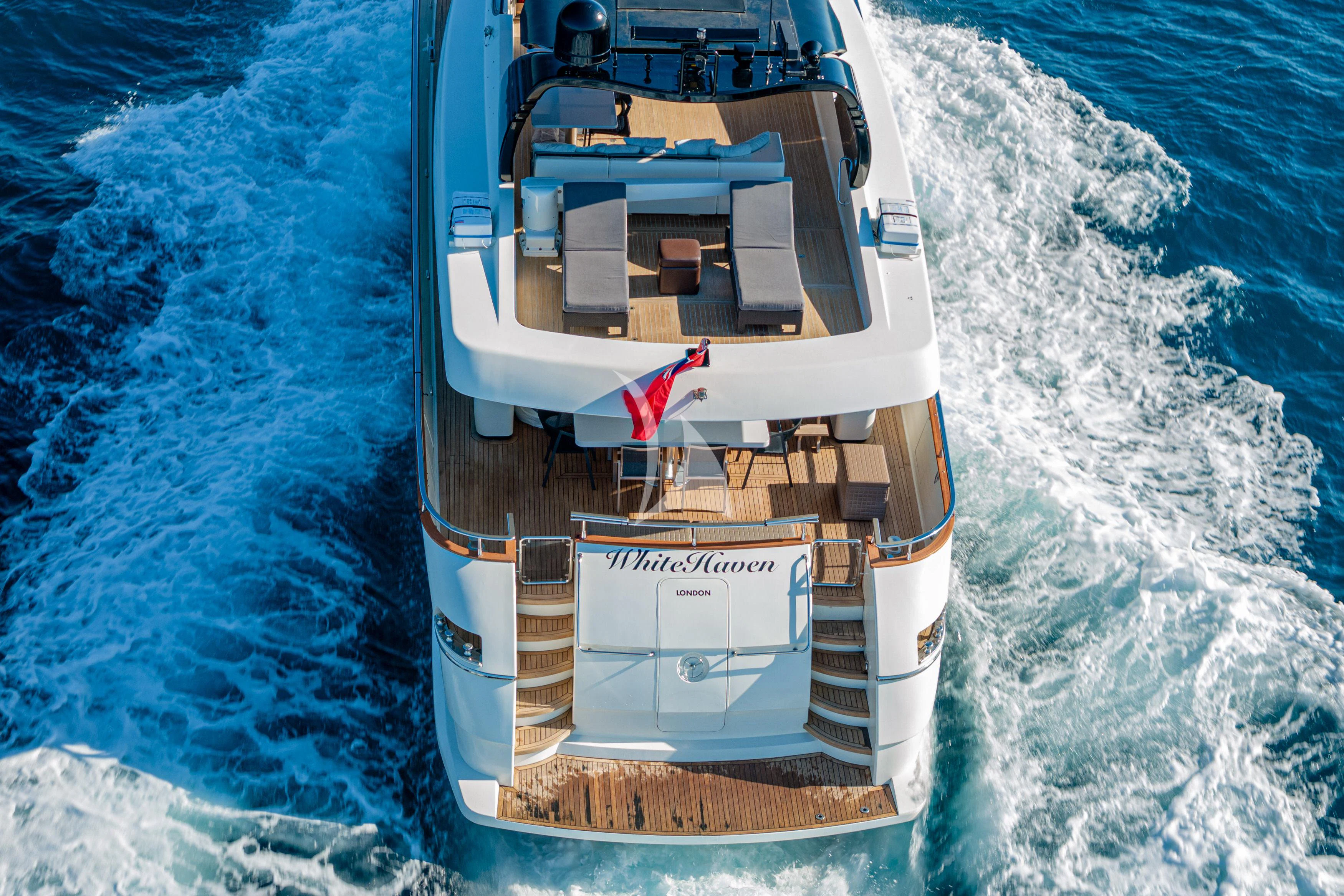a ship in the water aboard WHITEHAVEN Yacht for Sale
