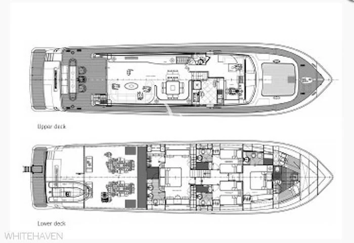 diagram, engineering drawing aboard WHITEHAVEN Yacht for Sale
