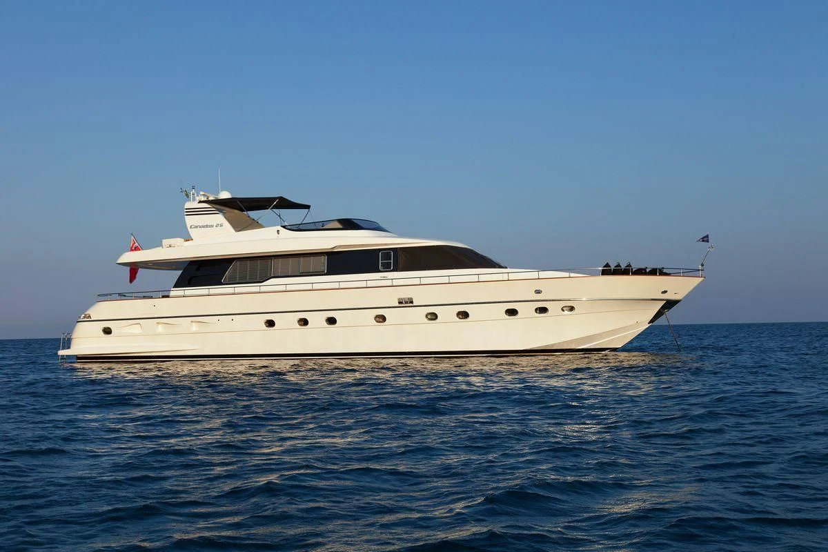 a white yacht in the water aboard WHITEHAVEN Yacht for Sale