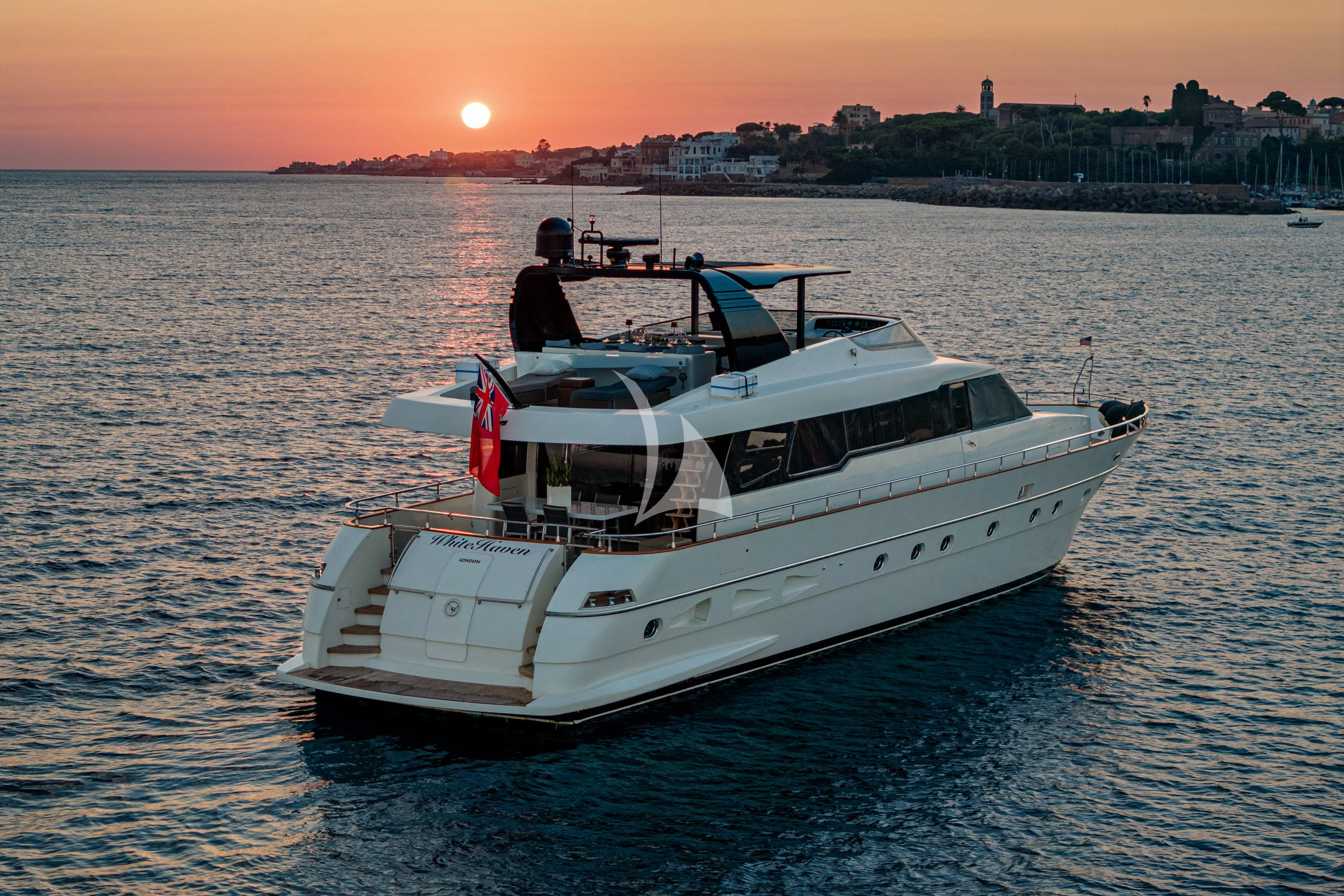 a boat in the water aboard WHITEHAVEN Yacht for Sale