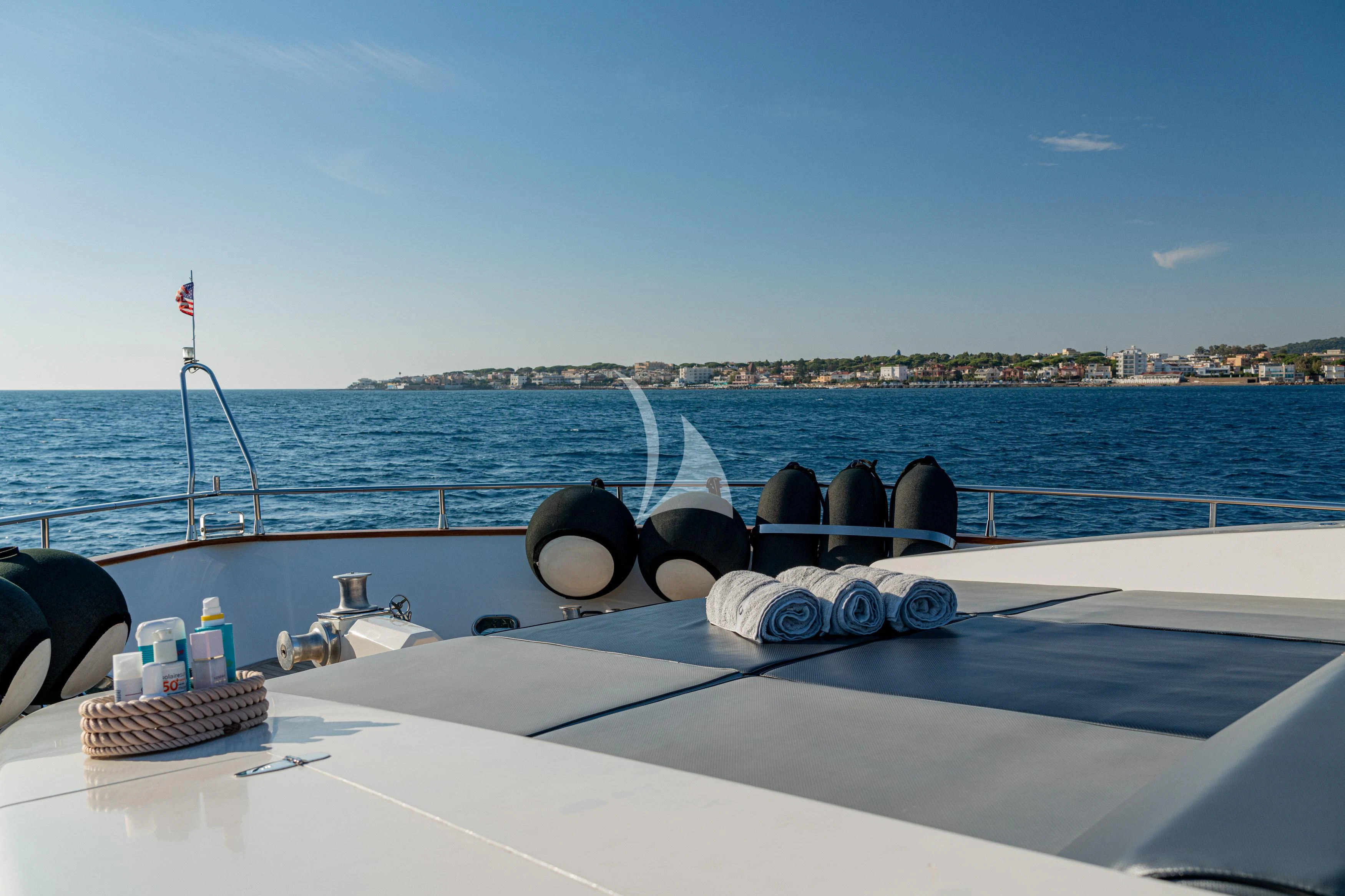 a boat on the water aboard WHITEHAVEN Yacht for Sale