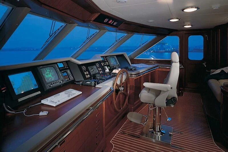 inside of a vehicle with computers aboard CORINTHIAN Yacht for Sale
