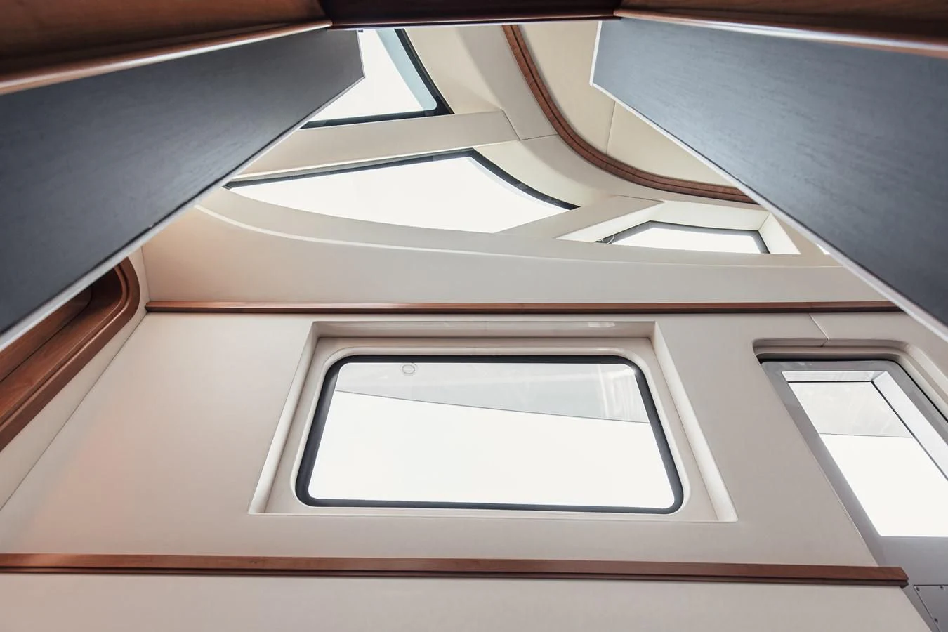 a white window with a black frame aboard XO OF THE SEAS Yacht for Sale