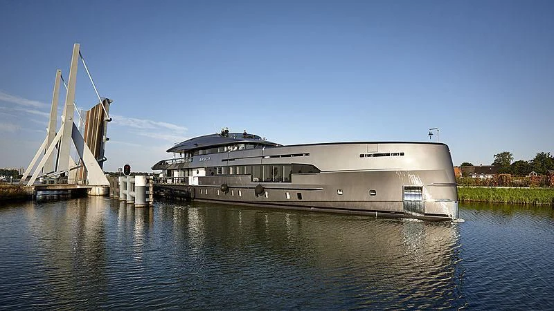a boat docked at a pier aboard TOUTE SWEET Yacht for Sale