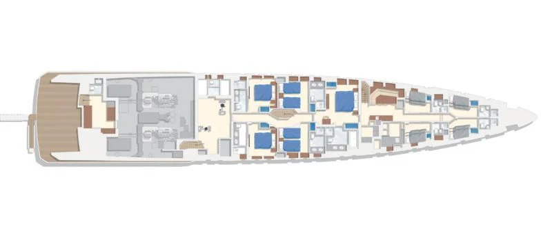 a computer generated image of a building aboard TOUTE SWEET Yacht for Sale