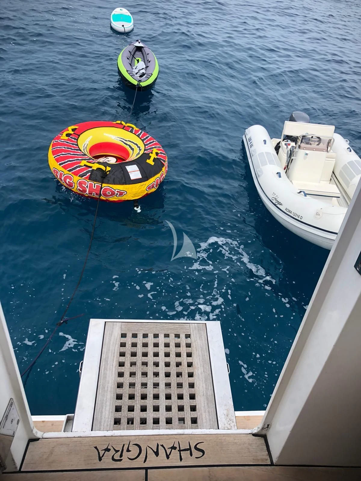 a boat in the water aboard SHANGRA Yacht for Sale
