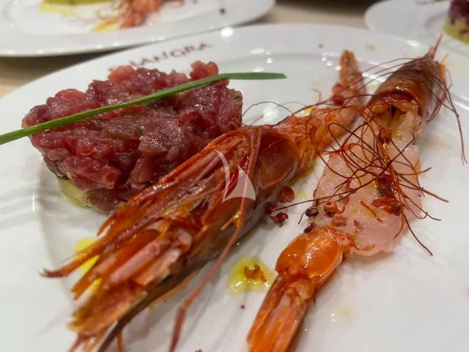 a plate of lobsters aboard SHANGRA Yacht for Sale