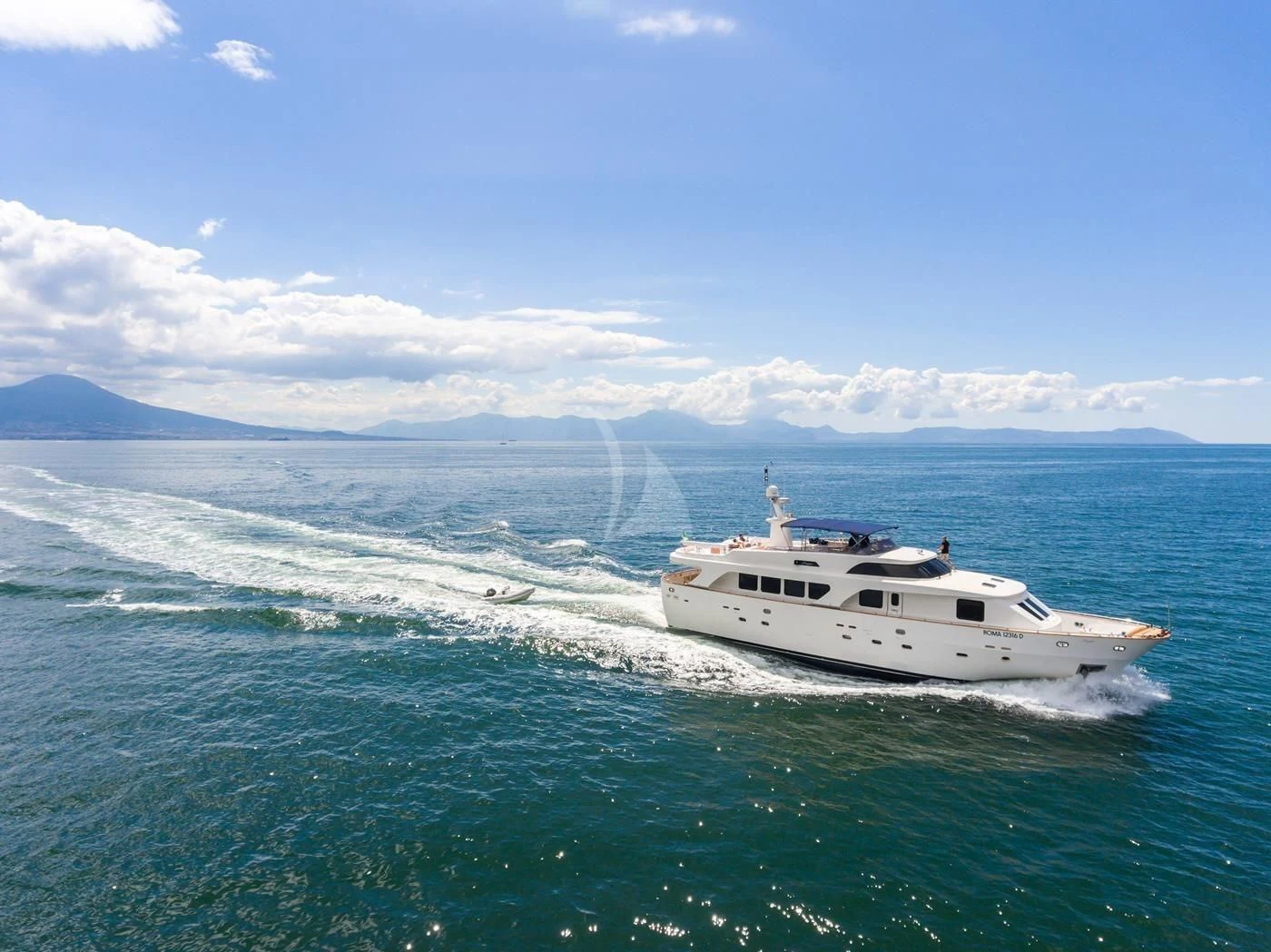 a boat in the water aboard SHANGRA Yacht for Sale