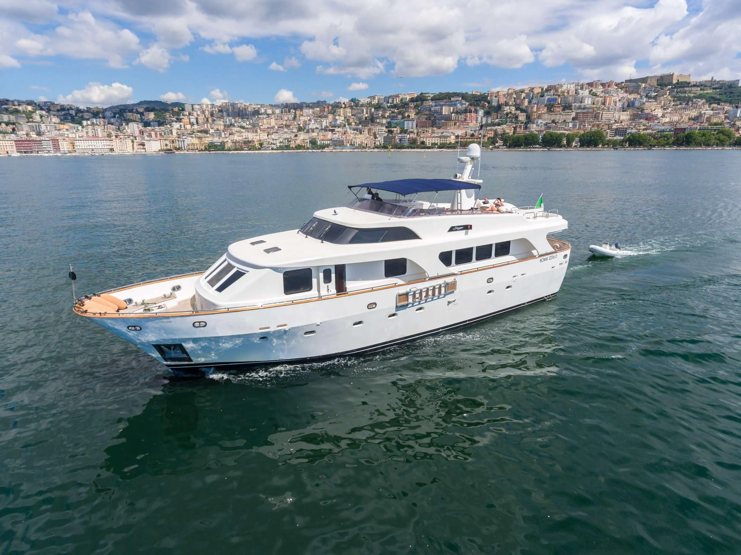 a boat in the water aboard SHANGRA Yacht for Sale