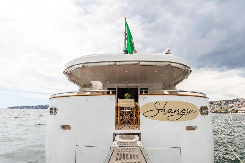 a boat on the water aboard SHANGRA Yacht for Sale