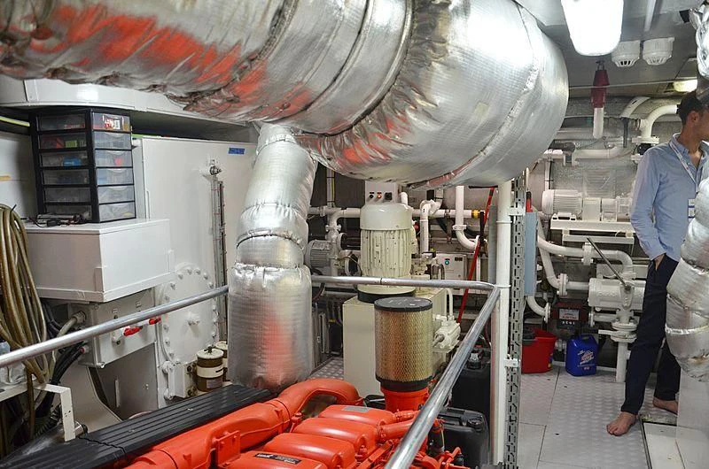 a factory with a large machine aboard FIORENTE Yacht for Sale