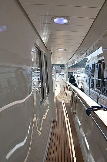 a train with a large mirror aboard FIORENTE Yacht for Sale