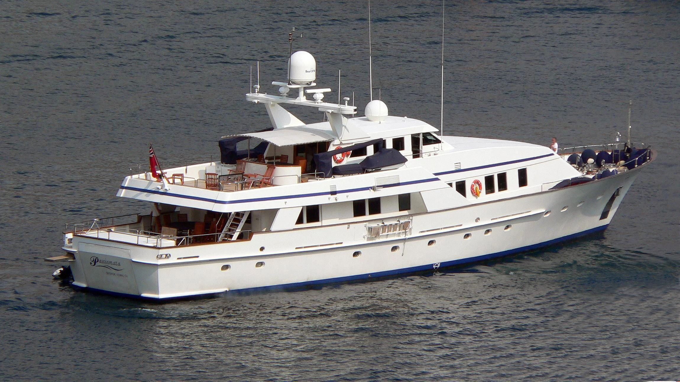 a large white boat in the water aboard FIORENTE Yacht for Sale