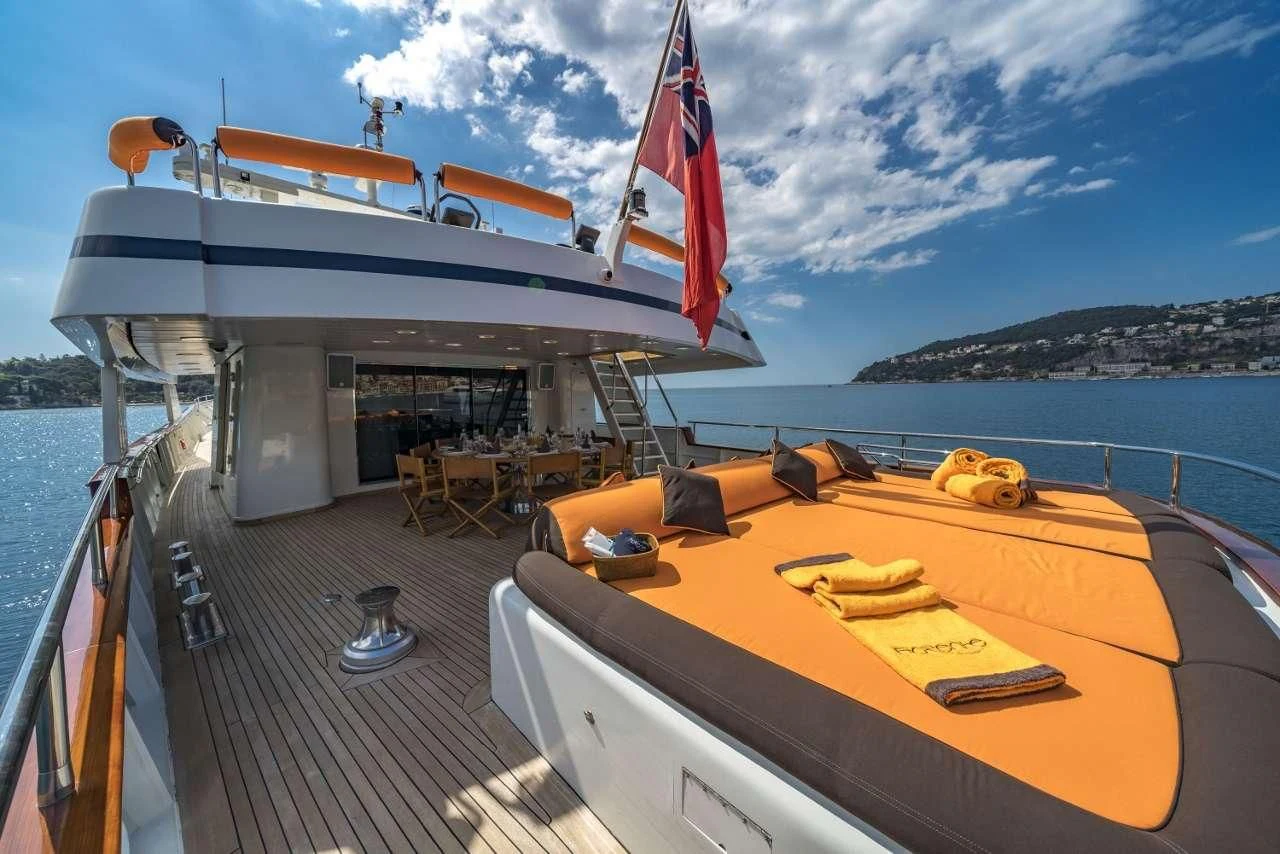 a boat on a deck aboard FIORENTE Yacht for Sale