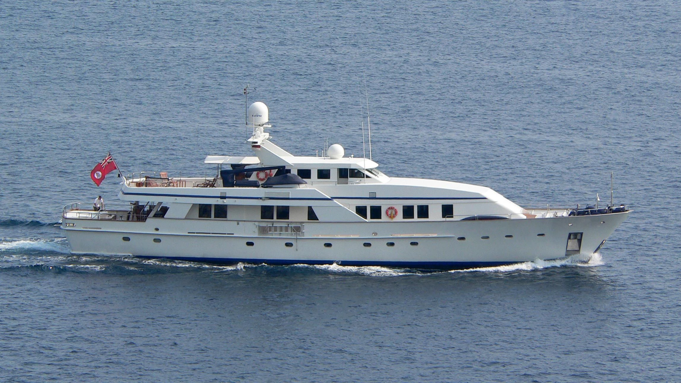 a large white boat in the water aboard FIORENTE Yacht for Sale