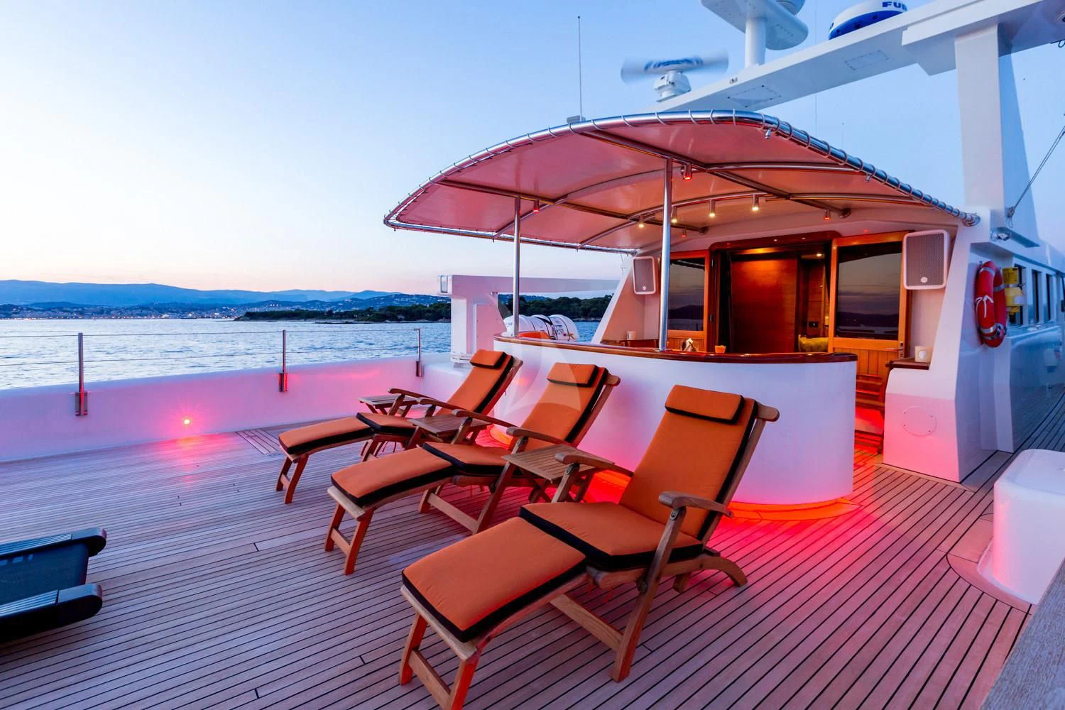 a boat on a deck aboard FIORENTE Yacht for Sale
