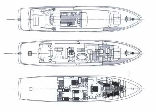 diagram, engineering drawing aboard FIORENTE Yacht for Sale