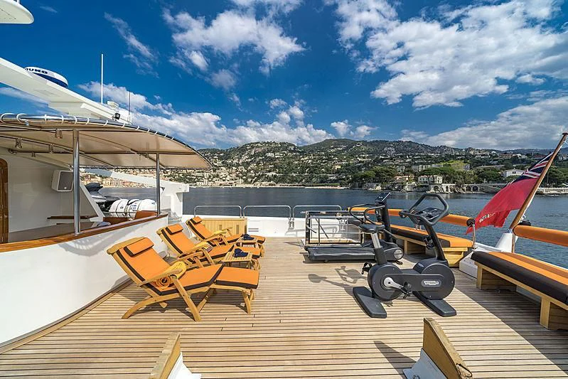 a deck with boats on it aboard FIORENTE Yacht for Sale