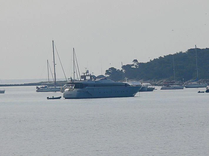 a boat in the water aboard THUNDERBALL I Yacht for Sale