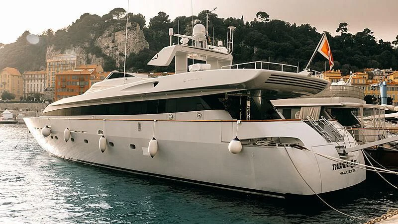 a boat in the water aboard THUNDERBALL I Yacht for Sale
