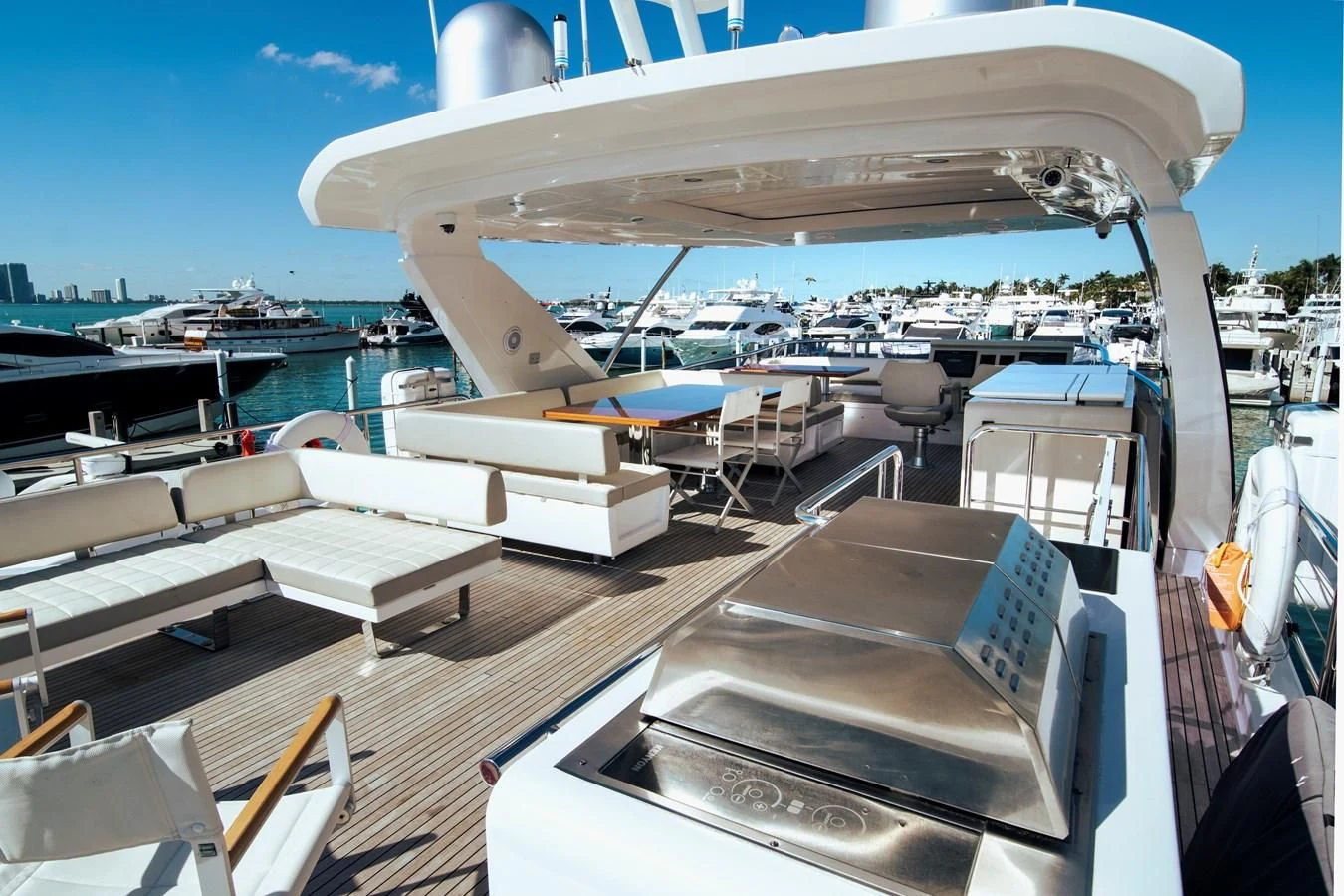 a large white ship docked aboard BAR BAT VIA Yacht for Sale