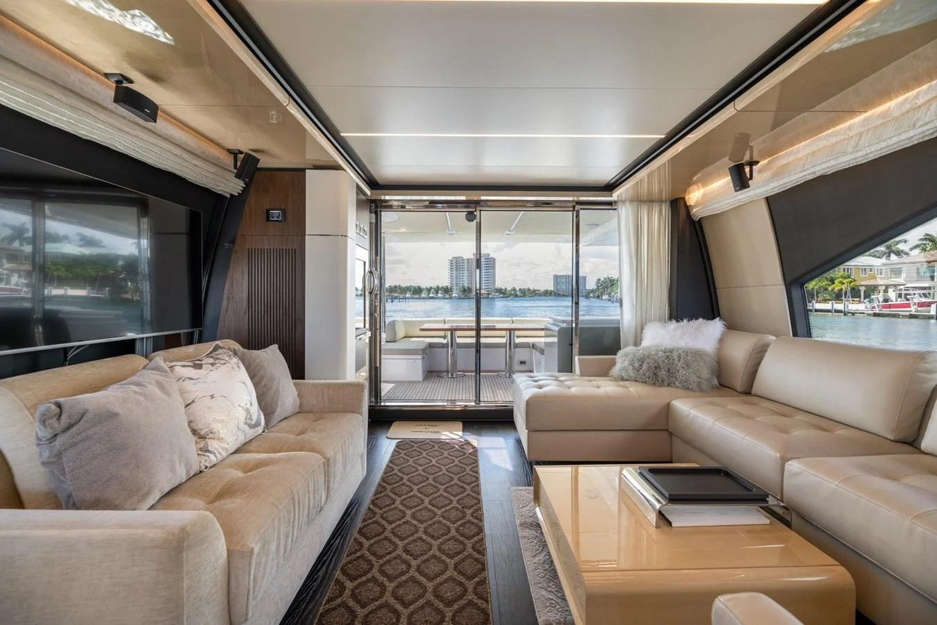 a car with a view of the mountains and the ocean aboard BAR BAT VIA Yacht for Sale