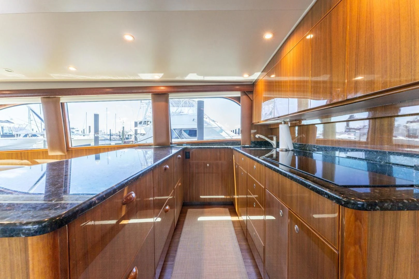 a wooden staircase inside a building aboard SALT STRUK Yacht for Sale