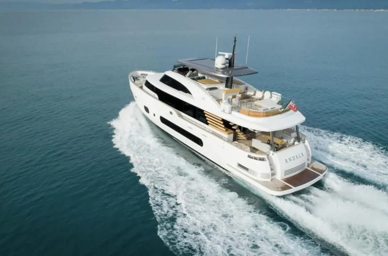 a boat on the water aboard ANDALA Yacht for Sale