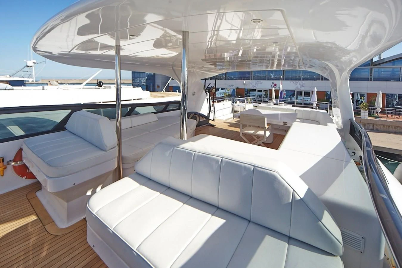 a large yacht in a large room aboard GULU Yacht for Sale