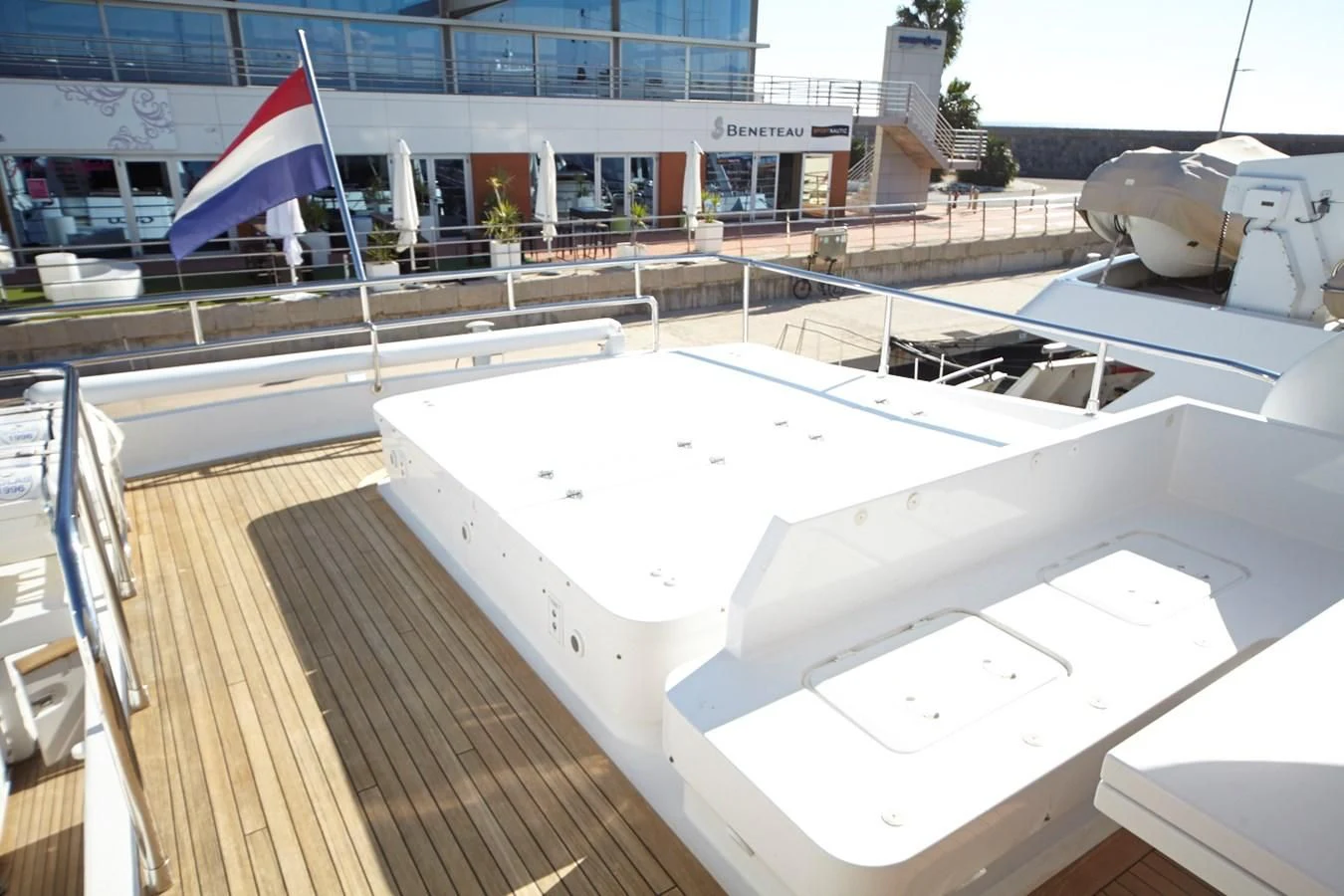 a boat on a deck aboard GULU Yacht for Sale