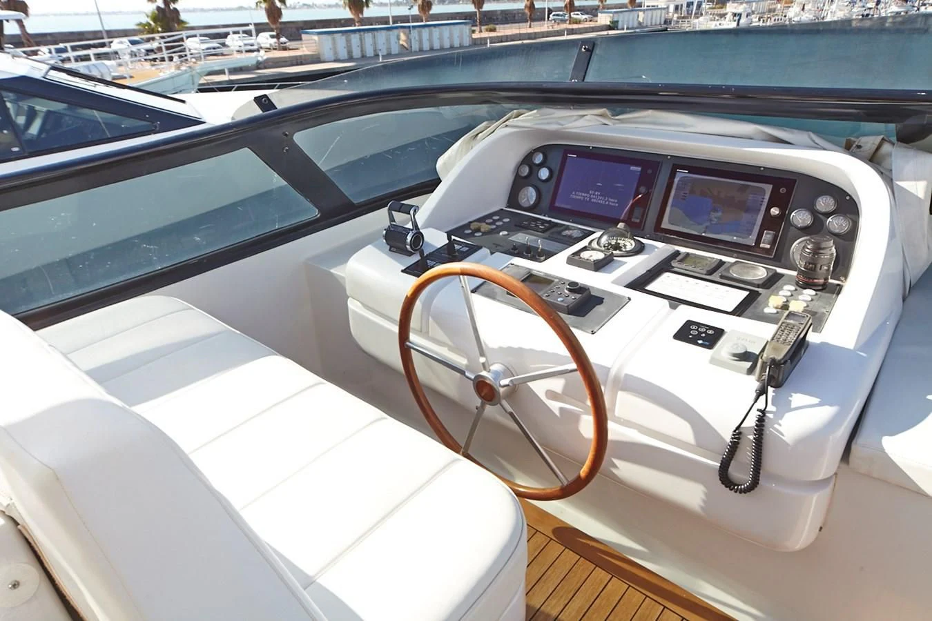 the interior of a car aboard GULU Yacht for Sale