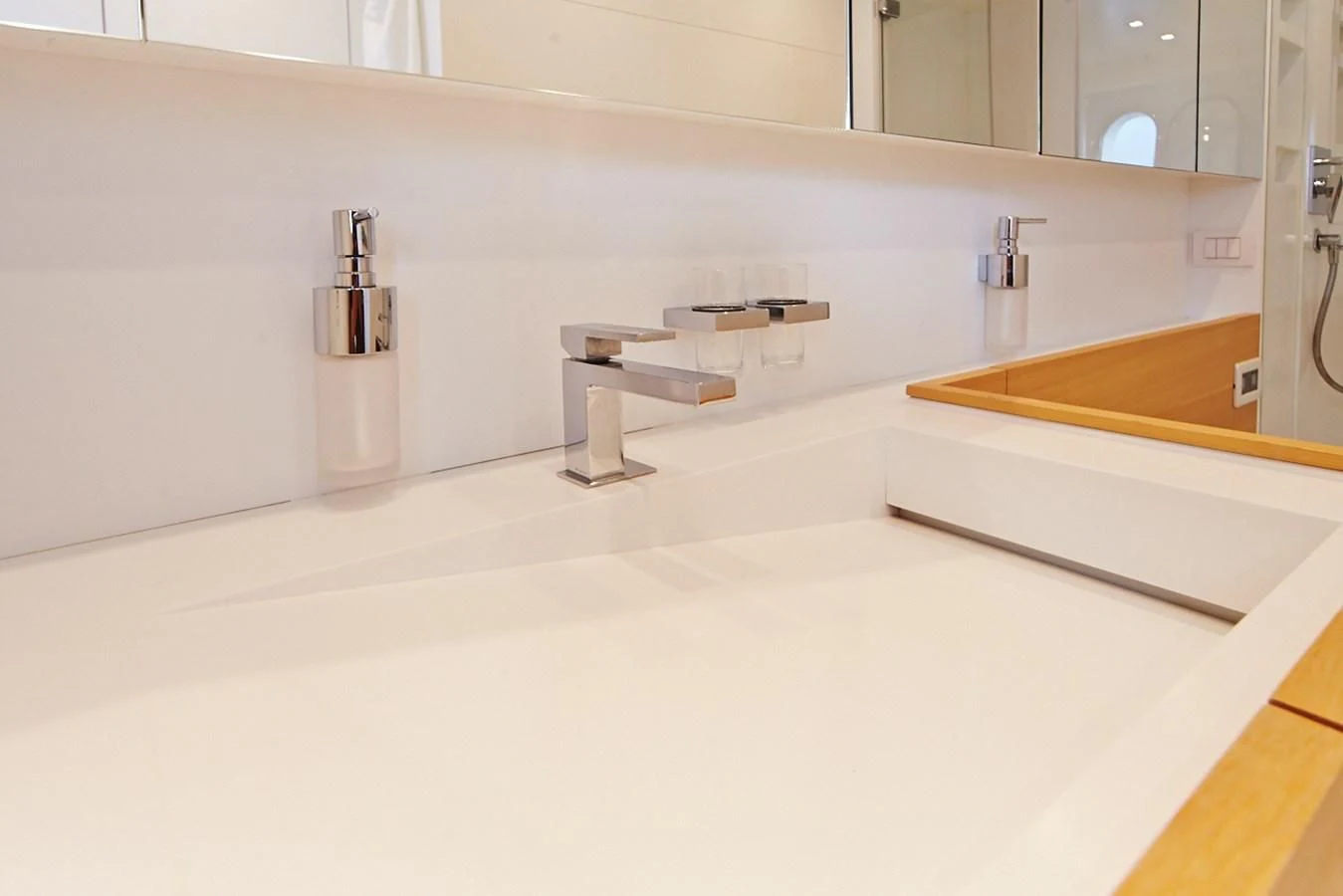 a bathroom with a large bathtub aboard GULU Yacht for Sale