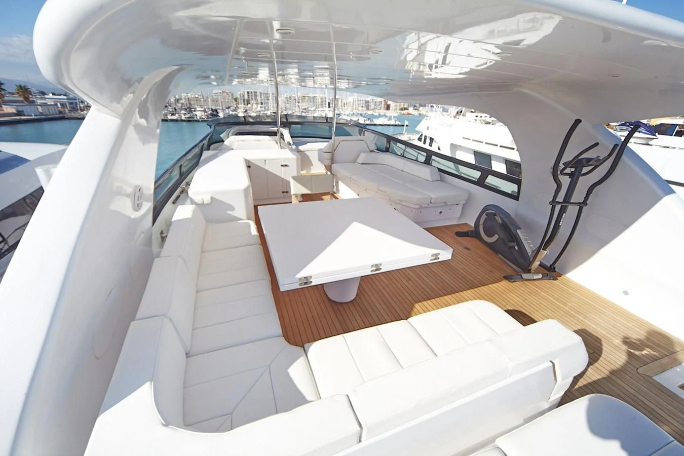 a room with a large white boat aboard GULU Yacht for Sale