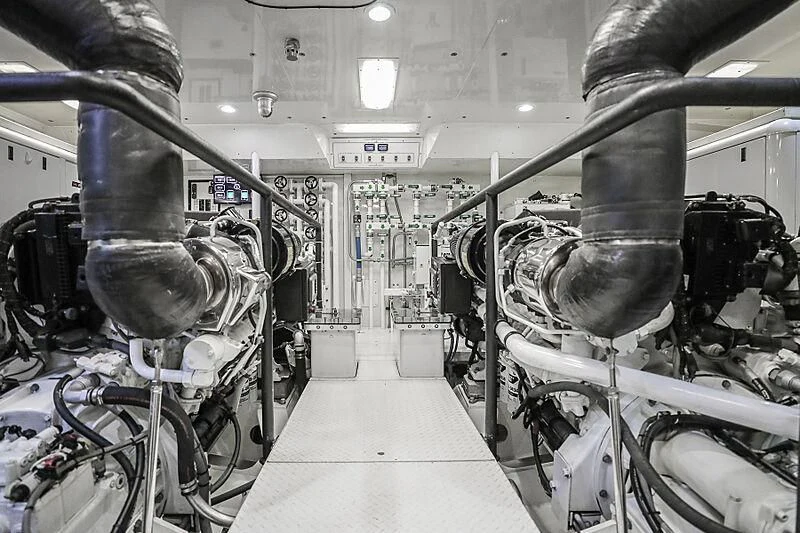 a room with many machines aboard ARIES Yacht for Sale